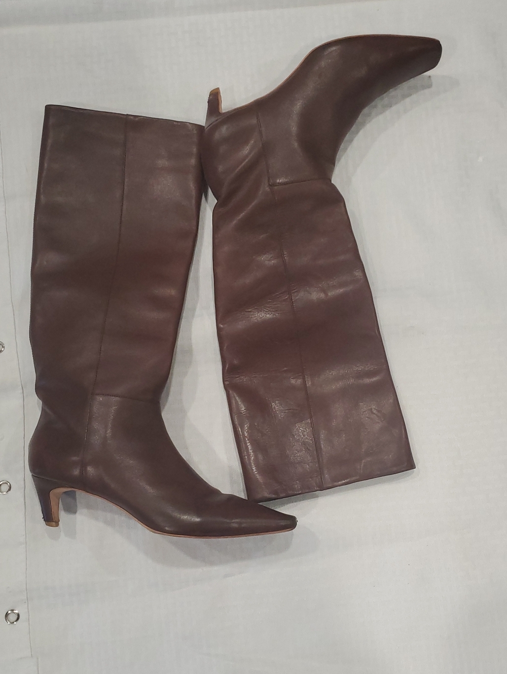 Reformation Brown Leather Over-the-Knee Pointed-Toe Boots
